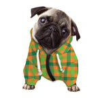 Shamrock Plaid Saint Patrick's Day Print Dog Zip Up Hoodie