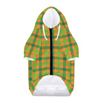Shamrock Plaid Saint Patrick's Day Print Dog Zip Up Hoodie