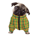 Shamrock Plaid Saint Patrick's Day Print Dog Zip Up Jacket