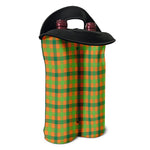 Shamrock Plaid Saint Patrick's Day Print Double Neoprene Wine Tote