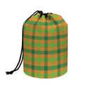 Shamrock Plaid Saint Patrick's Day Print Drawstring Makeup Bag