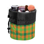 Shamrock Plaid Saint Patrick's Day Print Drawstring Makeup Bag