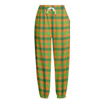 Shamrock Plaid Saint Patrick's Day Print Fleece Lined Knit Pants