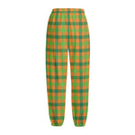 Shamrock Plaid Saint Patrick's Day Print Fleece Lined Knit Pants
