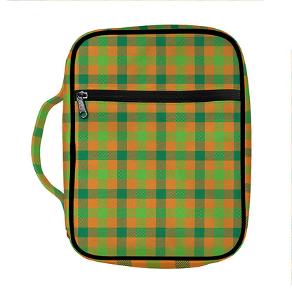 Shamrock Plaid Saint Patrick's Day Print Front Pocket Bible Bag