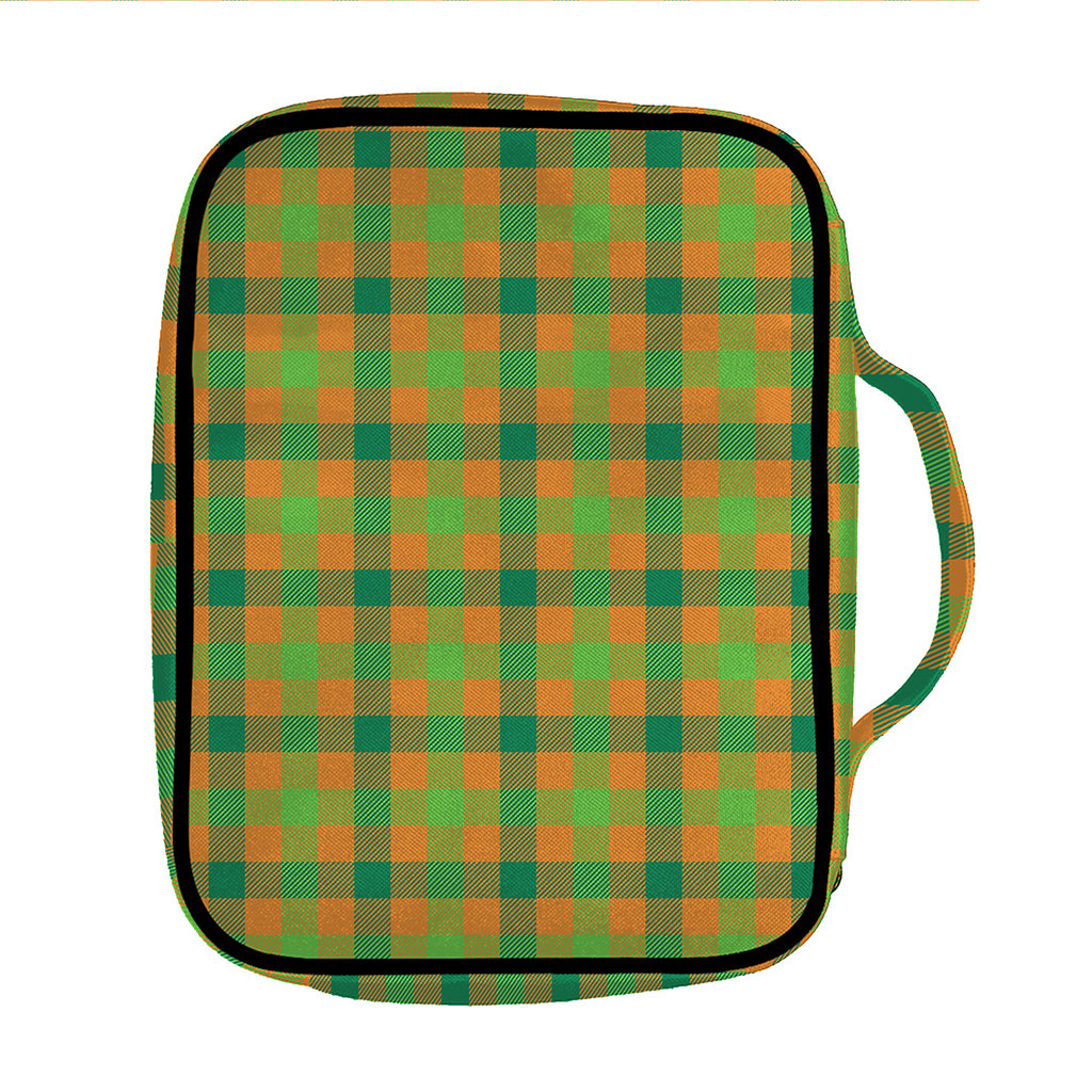 Shamrock Plaid Saint Patrick's Day Print Front Pocket Bible Bag