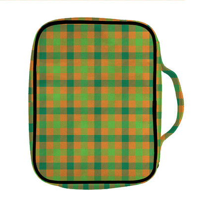 Shamrock Plaid Saint Patrick's Day Print Front Pocket Bible Bag