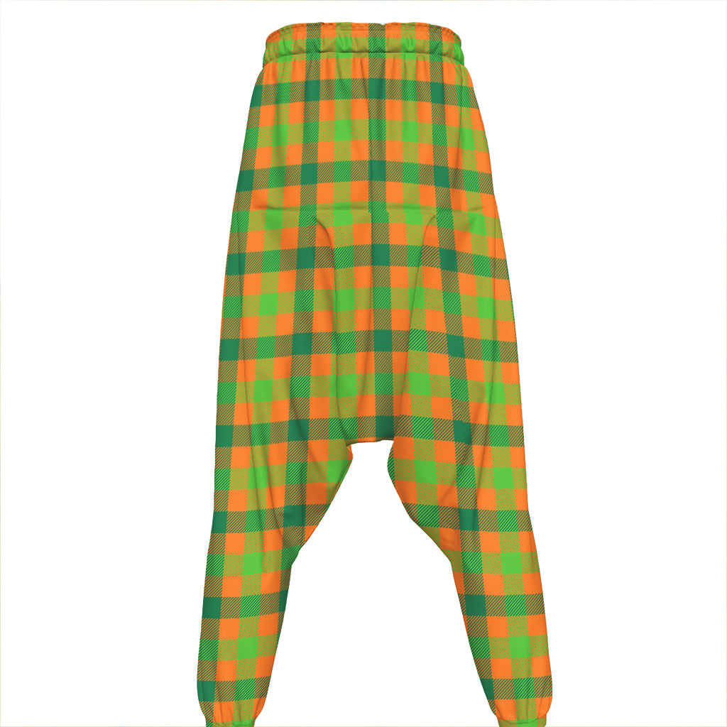 Shamrock Plaid Saint Patrick's Day Print Hammer Pants