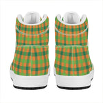 Shamrock Plaid Saint Patrick's Day Print High Top Leather Sneakers