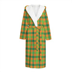 Shamrock Plaid Saint Patrick's Day Print Hooded Bathrobe