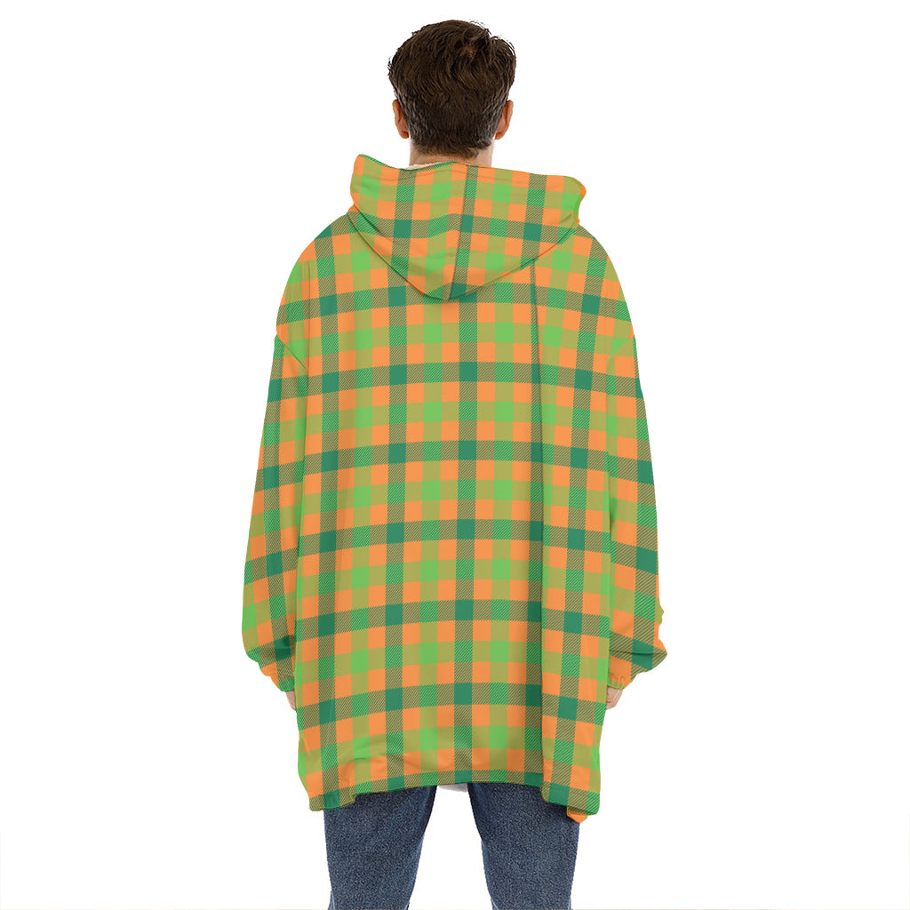 Shamrock Plaid Saint Patrick's Day Print Hoodie Blanket