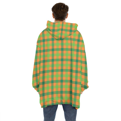 Shamrock Plaid Saint Patrick's Day Print Hoodie Blanket