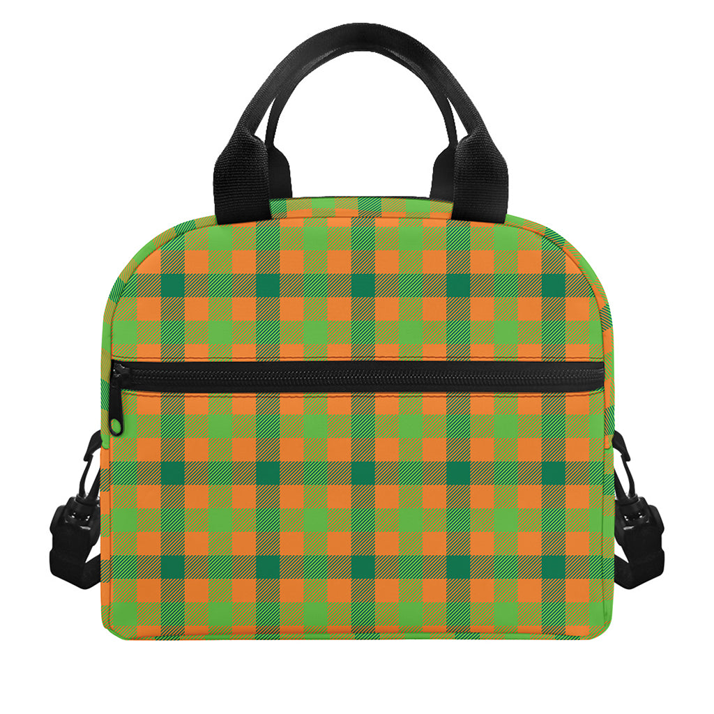 Shamrock Plaid Saint Patrick's Day Print Insulated Lunch Bag