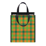 Shamrock Plaid Saint Patrick's Day Print Insulated Lunch Tote