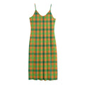 Shamrock Plaid Saint Patrick's Day Print Jersey Midi Cami Dress