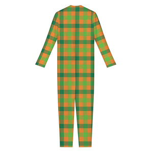 Shamrock Plaid Saint Patrick's Day Print Jumpsuit