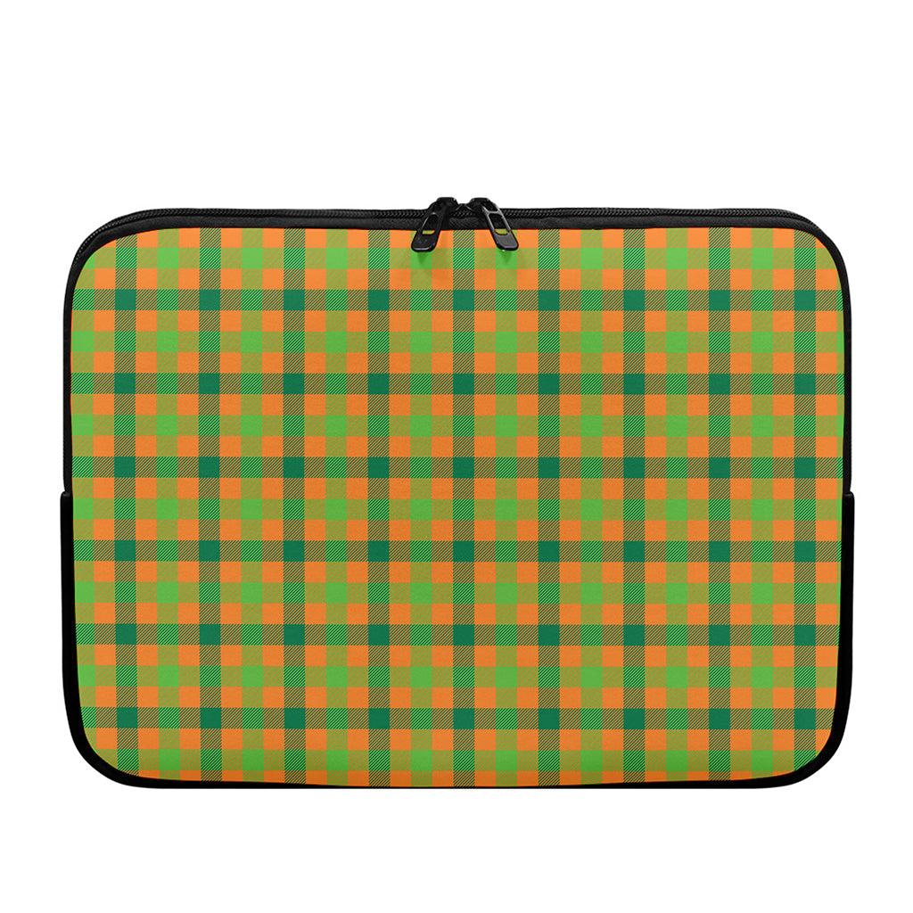 Shamrock Plaid Saint Patrick's Day Print Laptop Sleeve