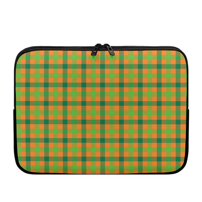 Shamrock Plaid Saint Patrick's Day Print Laptop Sleeve