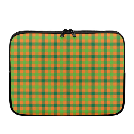 Shamrock Plaid Saint Patrick's Day Print Laptop Sleeve