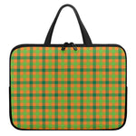 Shamrock Plaid Saint Patrick's Day Print Laptop Sleeve With Handle