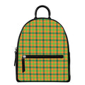 Shamrock Plaid Saint Patrick's Day Print Leather Backpack