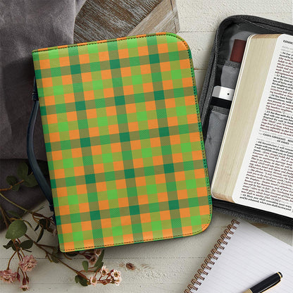 Shamrock Plaid Saint Patrick's Day Print Leather Bible Cover