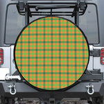 Shamrock Plaid Saint Patrick's Day Print Leather Spare Tire Cover