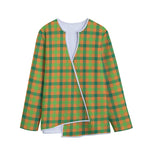 Shamrock Plaid Saint Patrick's Day Print Long Sleeve Short Coat
