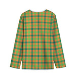 Shamrock Plaid Saint Patrick's Day Print Long Sleeve Short Coat