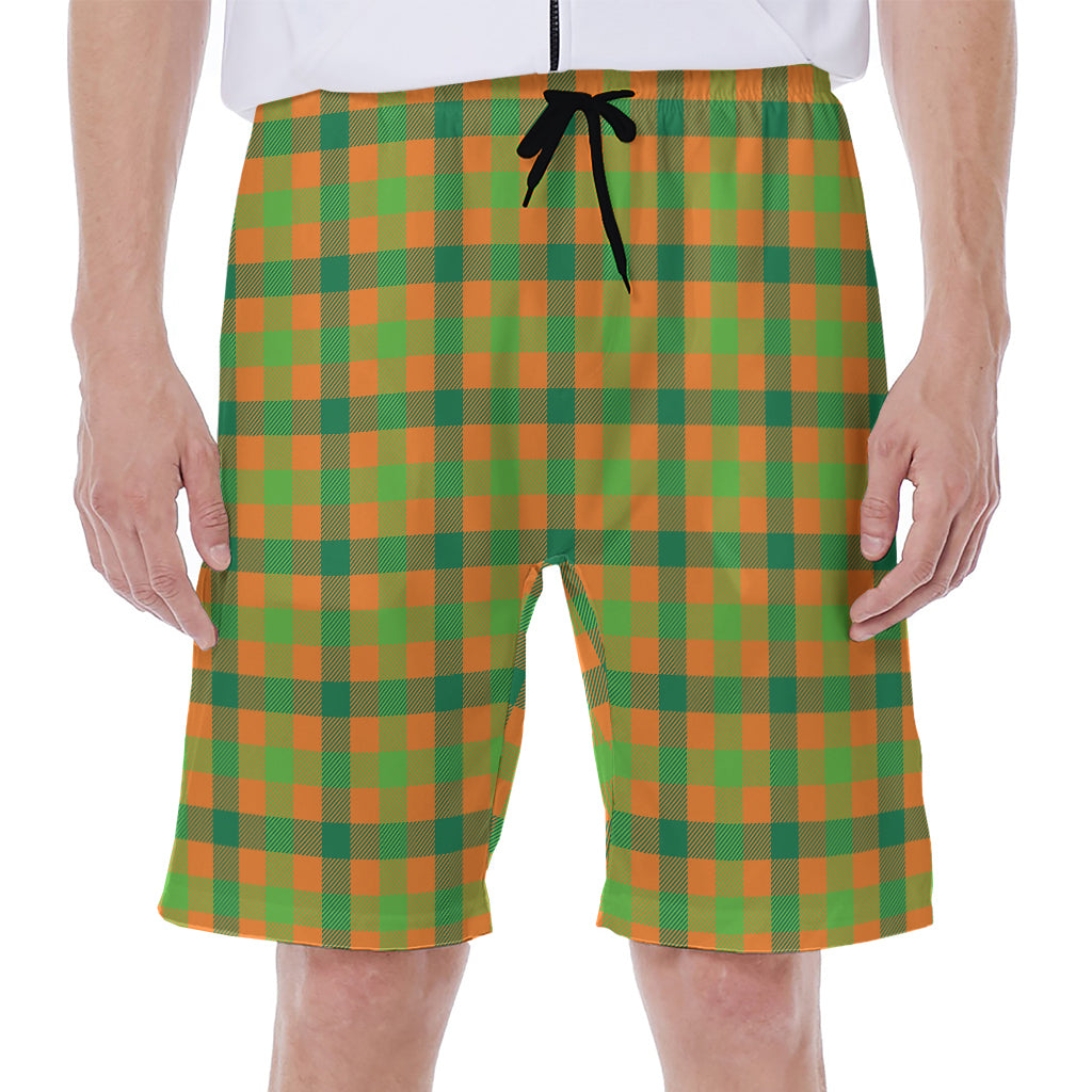 Shamrock Plaid Saint Patrick's Day Print Men's Beach Shorts