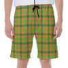 Shamrock Plaid Saint Patrick's Day Print Men's Beach Shorts