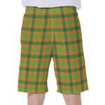 Shamrock Plaid Saint Patrick's Day Print Men's Beach Shorts