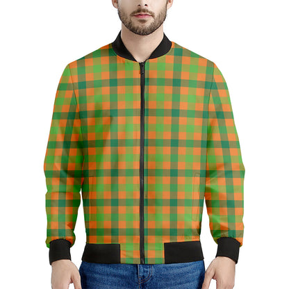 Shamrock Plaid Saint Patrick's Day Print Men's Bomber Jacket