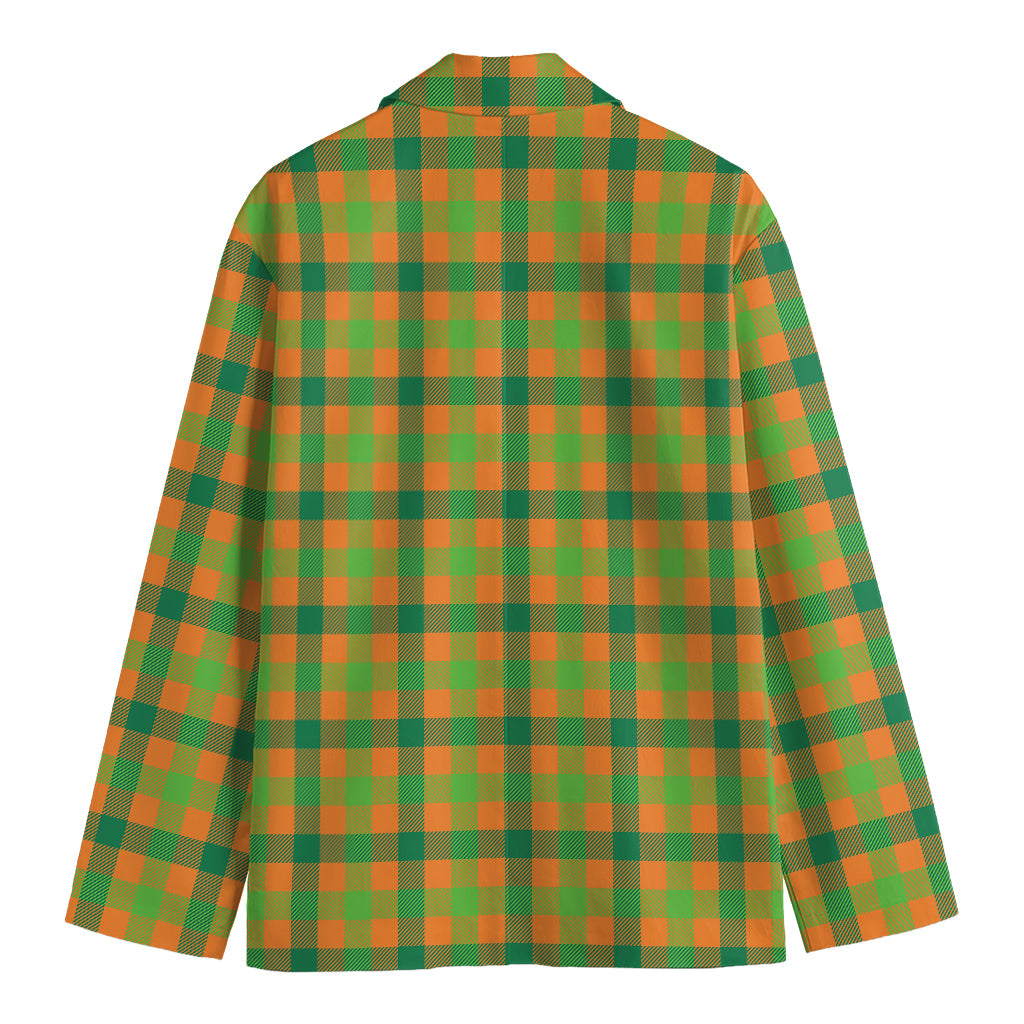 Shamrock Plaid Saint Patrick's Day Print Men's Cotton Blazer