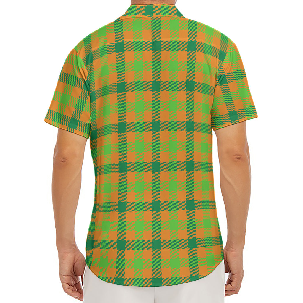 Shamrock Plaid Saint Patrick's Day Print Men's Deep V-Neck Shirt