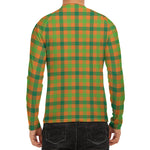 Shamrock Plaid Saint Patrick's Day Print Men's Long Sleeve Rash Guard