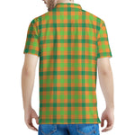 Shamrock Plaid Saint Patrick's Day Print Men's Polo Shirt