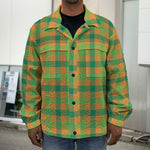 Shamrock Plaid Saint Patrick's Day Print Men's Shirt Jacket