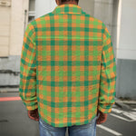 Shamrock Plaid Saint Patrick's Day Print Men's Shirt Jacket