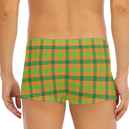 Shamrock Plaid Saint Patrick's Day Print Men's Short Boxer Briefs