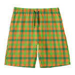 Shamrock Plaid Saint Patrick's Day Print Men's Swim Trunks