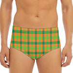 Shamrock Plaid Saint Patrick's Day Print Men's Triangle Swim Briefs