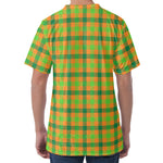 Shamrock Plaid Saint Patrick's Day Print Men's Velvet T-Shirt