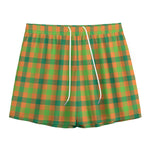 Shamrock Plaid Saint Patrick's Day Print Mesh Shorts