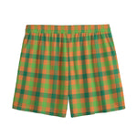 Shamrock Plaid Saint Patrick's Day Print Mesh Shorts