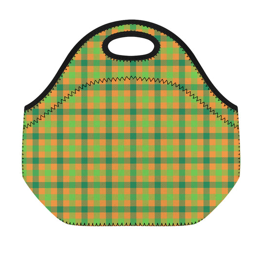 Shamrock Plaid Saint Patrick's Day Print Neoprene Lunch Bag