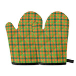 Shamrock Plaid Saint Patrick's Day Print Oven Mitts
