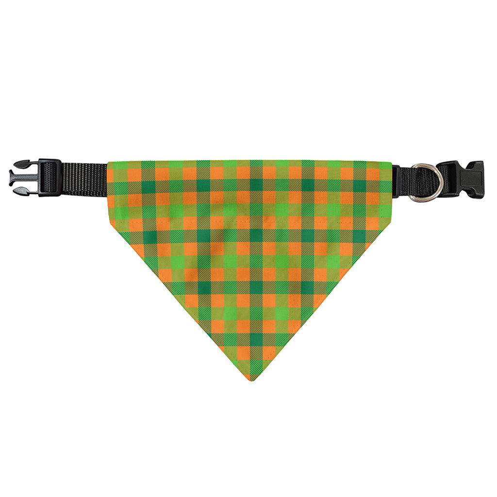 Shamrock Plaid Saint Patrick's Day Print Over The Collar Dog Bandana