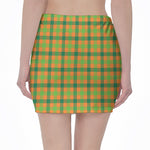 Shamrock Plaid Saint Patrick's Day Print Pencil Mini Skirt