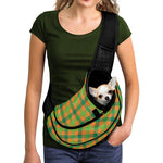 Shamrock Plaid Saint Patrick's Day Print Pet Sling Carrier
